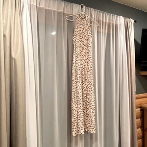 Rust polka dot maxi dress